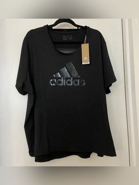 Adidas Glam On Badge Of Sport Logo Tee Black Size 4X